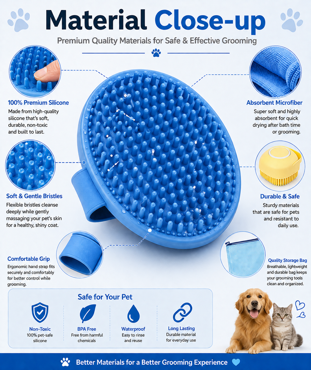 Premium Pet Bath & Grooming Kit | 6-Piece Complete Care Set
