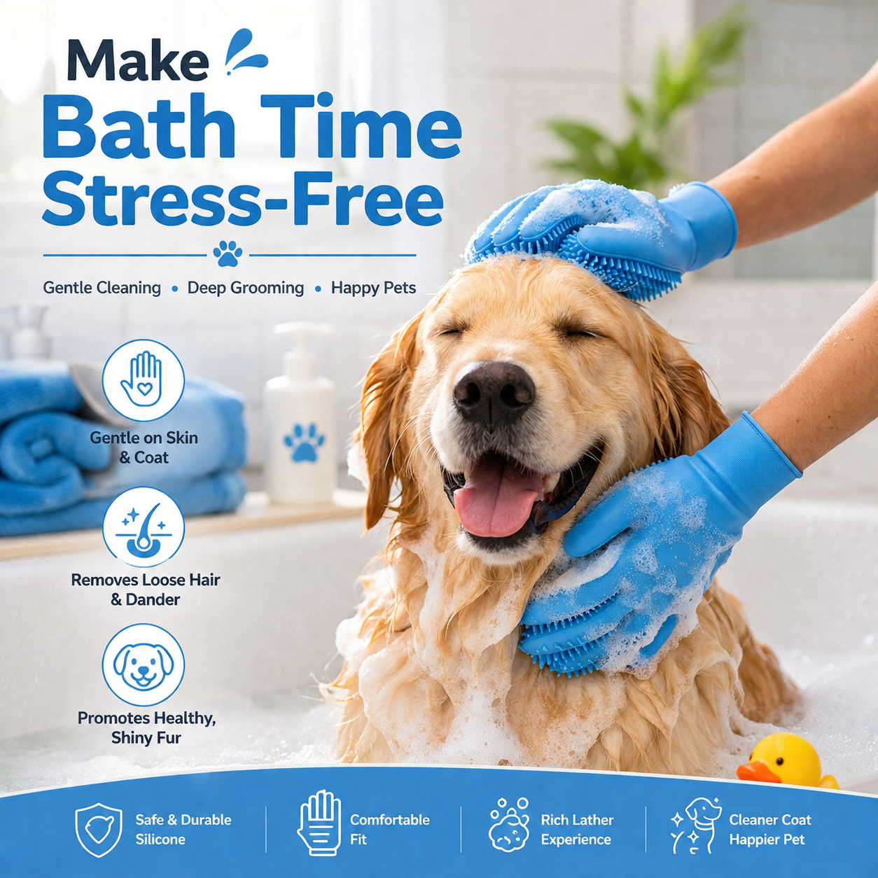Premium Pet Bath & Grooming Kit | 6-Piece Complete Care Set